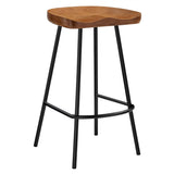 Minimalist Mango Wood Backless Counter Stool Set of 2 - Stools available at Alpine Outlets in Denver