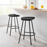 Minimalist Mango Wood Backless Counter Stool Set of 2 - Stools available at Alpine Outlets in Denver