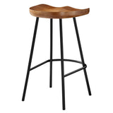 Minimalist Mango Wood Backless Counter Stool Set of 2 - Stools available at Alpine Outlets in Denver