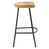Minimalist Mango Wood Backless Counter Stool Set of 2 - Stools available at Alpine Outlets in Denver