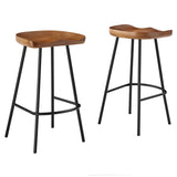 Minimalist Mango Wood Backless Counter Stool Set of 2 - Stools available at Alpine Outlets in Denver
