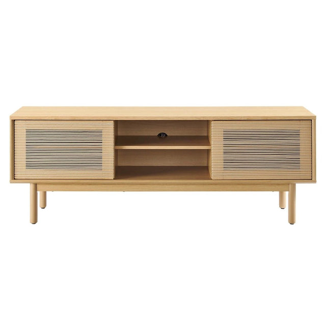 Minimalist TV Stand with Sliding Doors and Adjustable Shelves 59 Inch - TV Stands available at Alpine Outlets in Denver