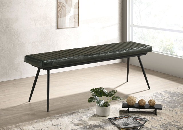 Misty Genuine Leather Dining Bench in Antique Espresso - Dining Chairs & Benches available at Alpine Outlets in Denver