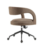 Mocha Upholstered Office Chair – Barrel Back Design - Workspace - Alpine Outlets