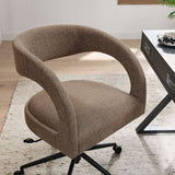 Mocha Upholstered Office Chair – Barrel Back Design - Workspace - Alpine Outlets