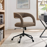 Mocha Upholstered Office Chair – Barrel Back Design - Workspace - Alpine Outlets