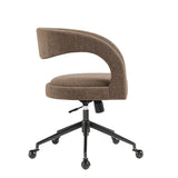 Mocha Upholstered Office Chair – Barrel Back Design - Workspace - Alpine Outlets