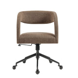 Mocha Upholstered Office Chair – Barrel Back Design - Workspace - Alpine Outlets