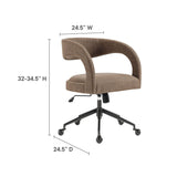 Mocha Upholstered Office Chair – Barrel Back Design - Workspace - Alpine Outlets