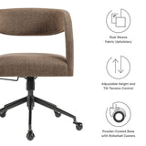 Mocha Upholstered Office Chair – Barrel Back Design - Workspace - Alpine Outlets