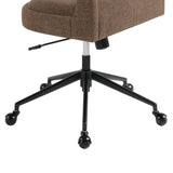 Mocha Upholstered Office Chair – Barrel Back Design - Workspace - Alpine Outlets