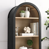 Modern Arched 5 - Tier Bookcase in Black - Bookcases available at Alpine Outlets in Denver