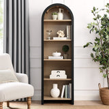 Modern Arched 5 - Tier Bookcase in Black - Bookcases available at Alpine Outlets in Denver