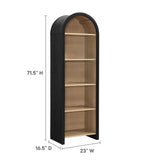 Modern Arched 5 - Tier Bookcase in Black - Bookcases available at Alpine Outlets in Denver