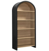 Modern Arched 5 - Tier Bookcase in Black - Bookcases available at Alpine Outlets in Denver