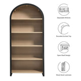 Modern Arched 5 - Tier Bookcase in Black - Bookcases available at Alpine Outlets in Denver