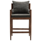 Modern Elm Wood Counter Stool with Slub Weave Fabric - Stools available at Alpine Outlets in Denver