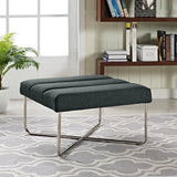 Modern Fabric Ottoman with Steel Base – Gray 26 Inch - Ottomans available at Alpine Outlets in Denver