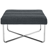 Modern Fabric Ottoman with Steel Base – Gray 26 Inch - Ottomans available at Alpine Outlets in Denver