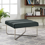 Modern Fabric Ottoman with Steel Base – Gray 26 Inch - Ottomans available at Alpine Outlets in Denver