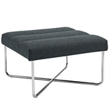 Modern Fabric Ottoman with Steel Base – Gray 26 Inch - Ottomans available at Alpine Outlets in Denver