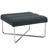Modern Fabric Ottoman with Steel Base – Gray 26 Inch - Ottomans available at Alpine Outlets in Denver
