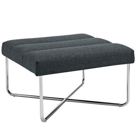 Modern Fabric Ottoman with Steel Base – Gray 26 Inch - Ottomans available at Alpine Outlets in Denver