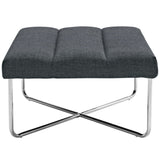 Modern Fabric Ottoman with Steel Base – Gray 26 Inch - Ottomans available at Alpine Outlets in Denver