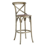 Modern Farmhouse X - Brace Back Elm Wood Bar Stool - Stools available at Alpine Outlets in Denver