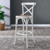 Modern Farmhouse X - Brace Back Elm Wood Bar Stool - Stools available at Alpine Outlets in Denver