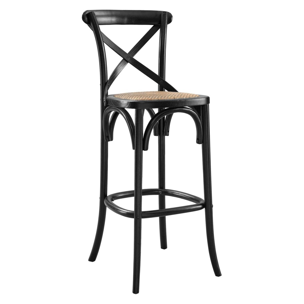 Modern Farmhouse X - Brace Back Elm Wood Bar Stool - Stools available at Alpine Outlets in Denver