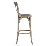 Modern Farmhouse X - Brace Back Elm Wood Bar Stool - Stools available at Alpine Outlets in Denver