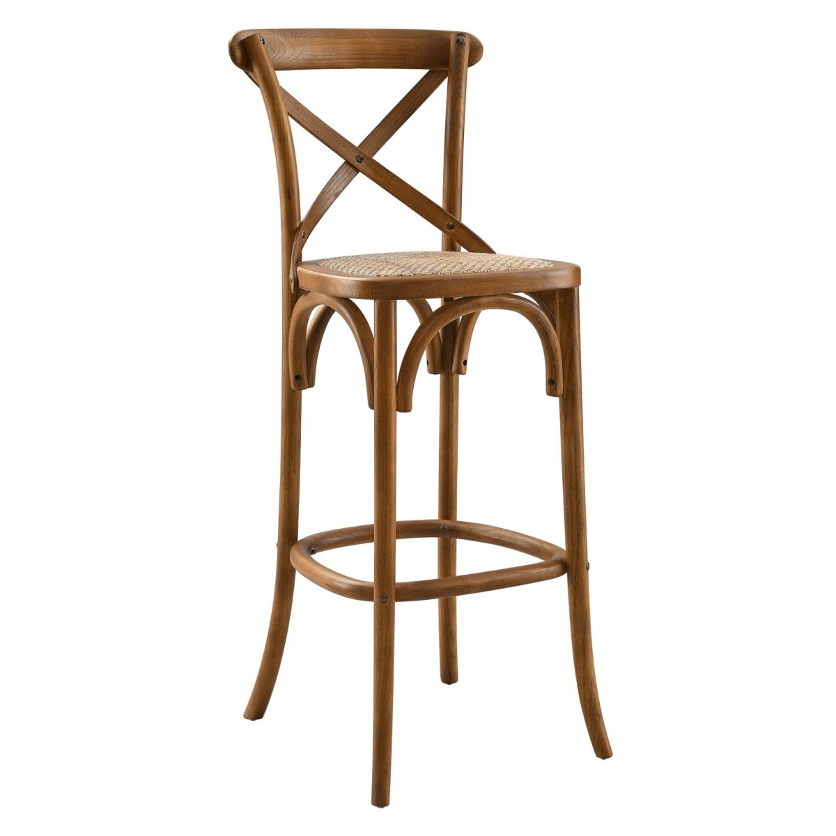 Modern Farmhouse X - Brace Back Elm Wood Bar Stool - Stools available at Alpine Outlets in Denver