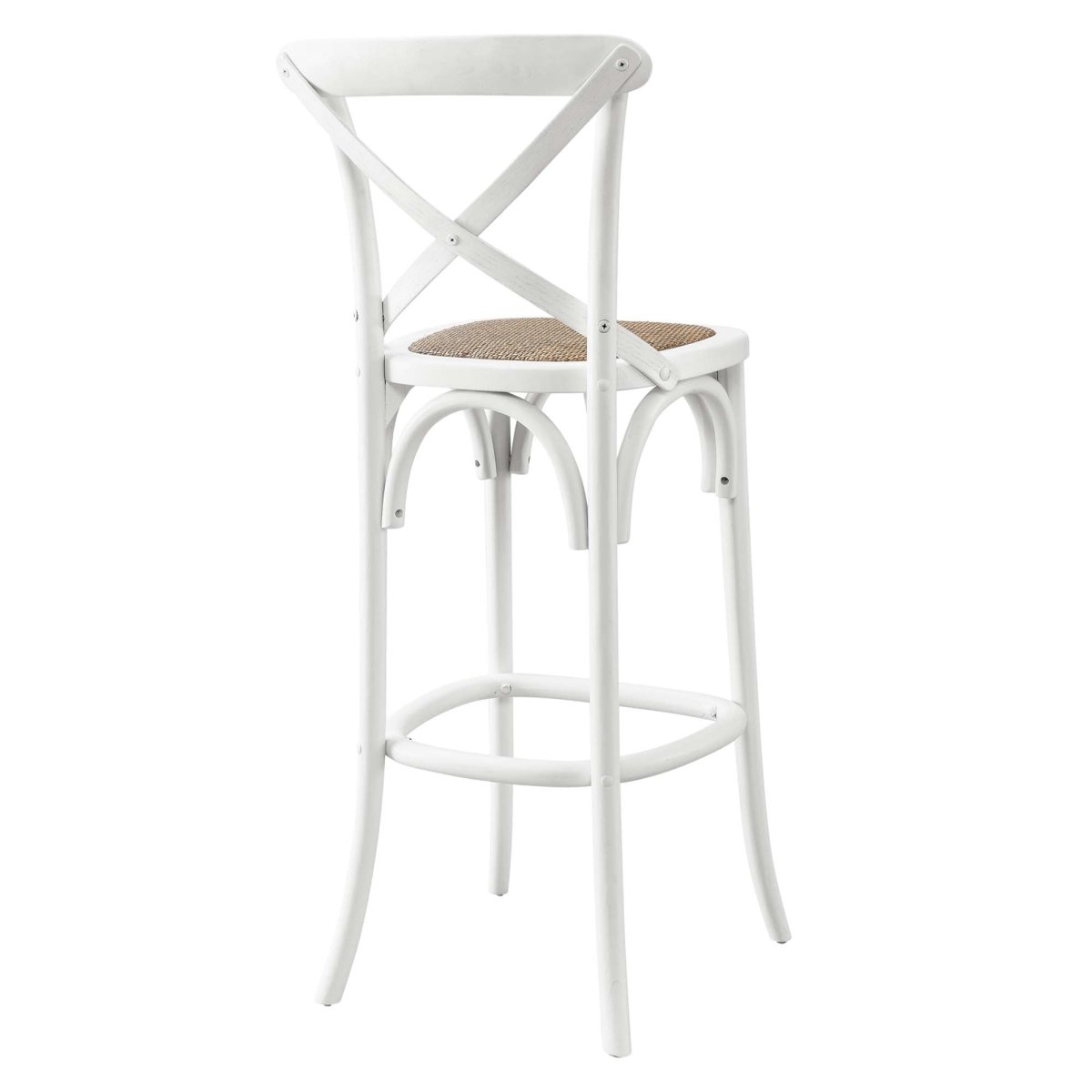 Modern Farmhouse X - Brace Back Elm Wood Bar Stool - Stools available at Alpine Outlets in Denver