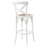 Modern Farmhouse X - Brace Back Elm Wood Bar Stool - Stools available at Alpine Outlets in Denver