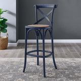 Modern Farmhouse X - Brace Back Elm Wood Bar Stool - Stools available at Alpine Outlets in Denver