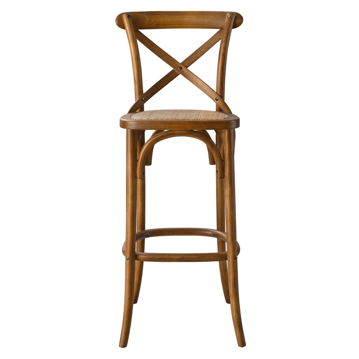 Modern Farmhouse X - Brace Back Elm Wood Bar Stool - Stools available at Alpine Outlets in Denver