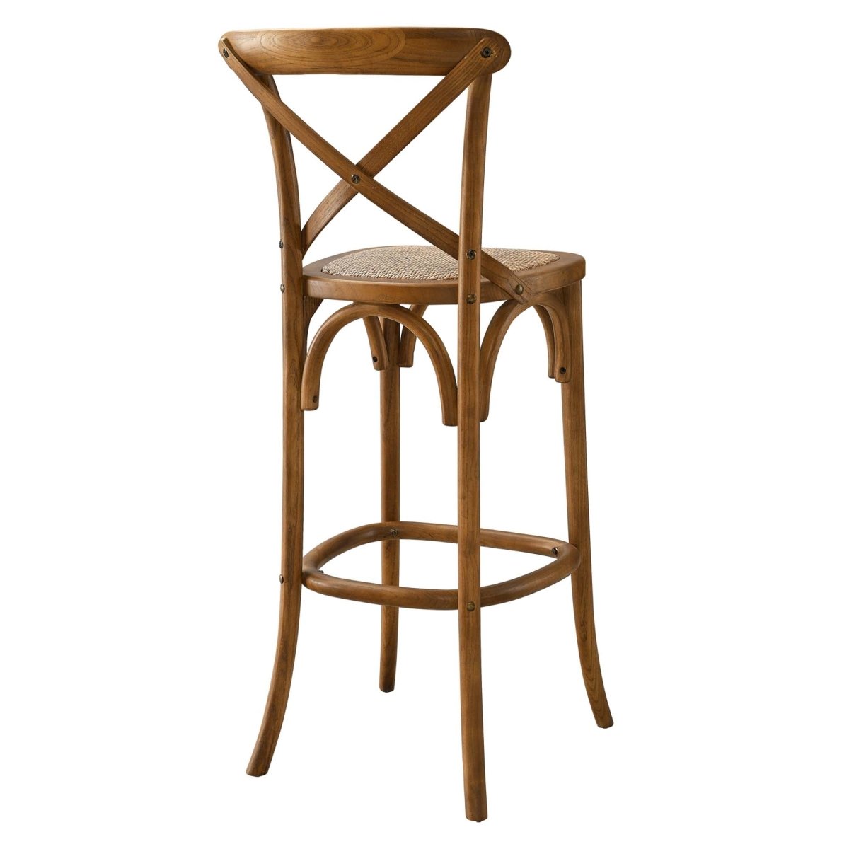Modern Farmhouse X - Brace Back Elm Wood Bar Stool - Stools available at Alpine Outlets in Denver