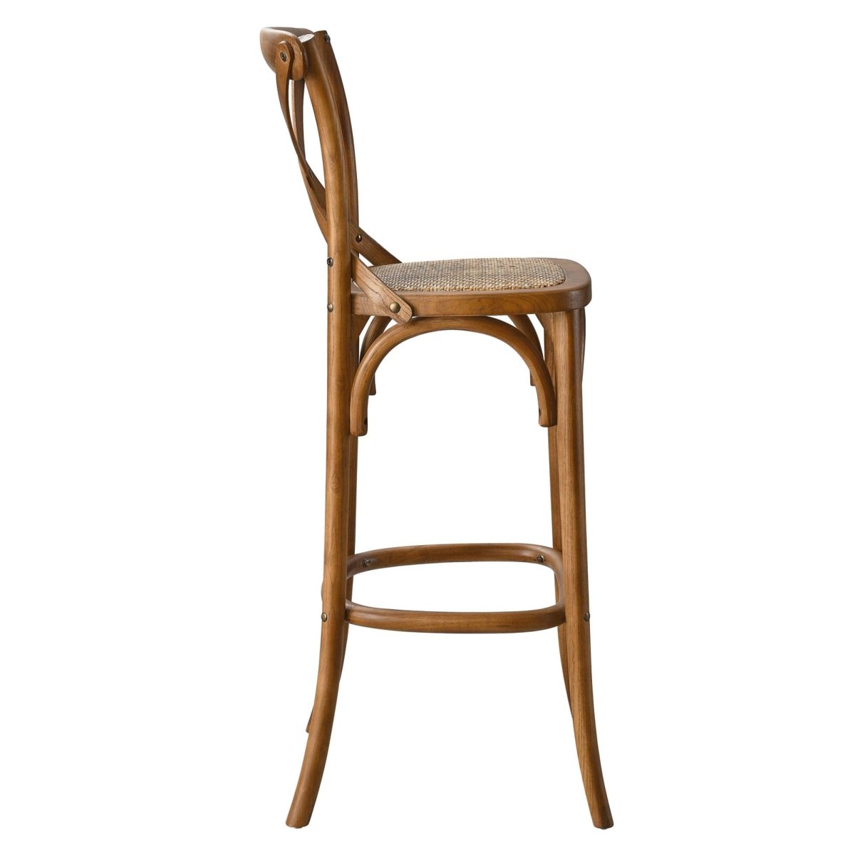 Modern Farmhouse X - Brace Back Elm Wood Bar Stool - Stools available at Alpine Outlets in Denver