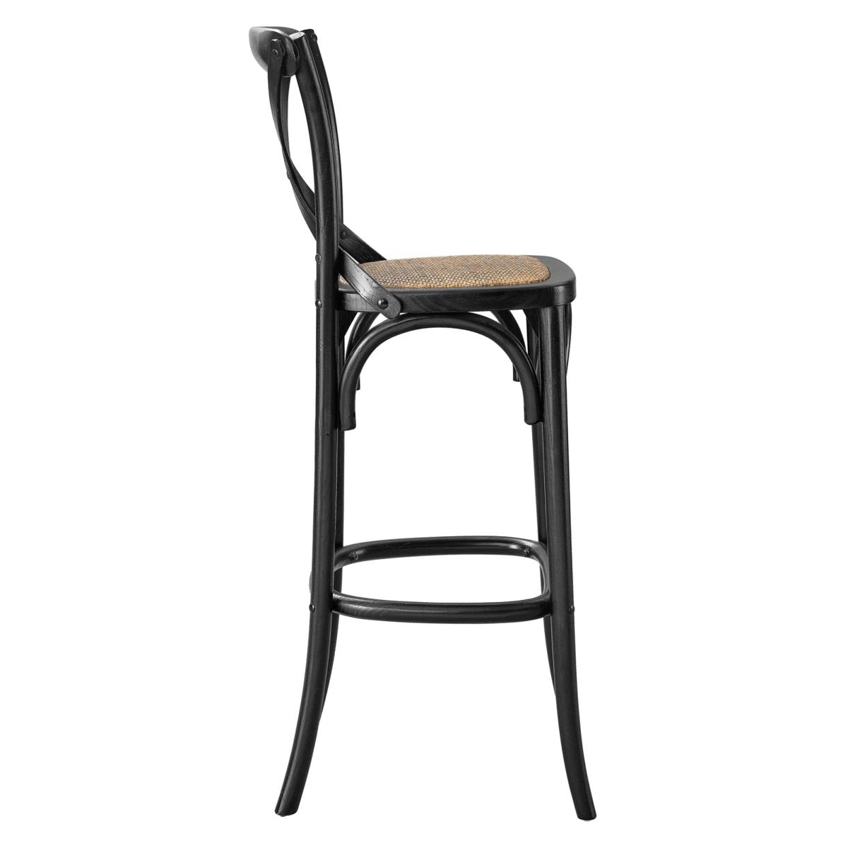 Modern Farmhouse X - Brace Back Elm Wood Bar Stool - Stools available at Alpine Outlets in Denver