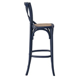 Modern Farmhouse X - Brace Back Elm Wood Bar Stool - Stools available at Alpine Outlets in Denver