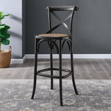 Modern Farmhouse X - Brace Back Elm Wood Bar Stool - Stools available at Alpine Outlets in Denver