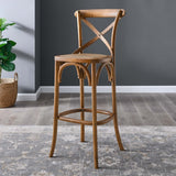 Modern Farmhouse X - Brace Back Elm Wood Bar Stool - Stools available at Alpine Outlets in Denver