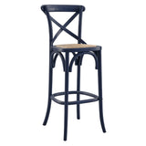 Modern Farmhouse X - Brace Back Elm Wood Bar Stool - Stools available at Alpine Outlets in Denver