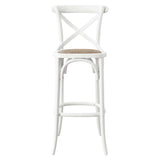 Modern Farmhouse X - Brace Back Elm Wood Bar Stool - Stools available at Alpine Outlets in Denver