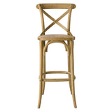 Modern Farmhouse X - Brace Back Elm Wood Bar Stool - Stools available at Alpine Outlets in Denver