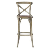 Modern Farmhouse X - Brace Back Elm Wood Bar Stool - Stools available at Alpine Outlets in Denver