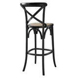 Modern Farmhouse X - Brace Back Elm Wood Bar Stool - Stools available at Alpine Outlets in Denver