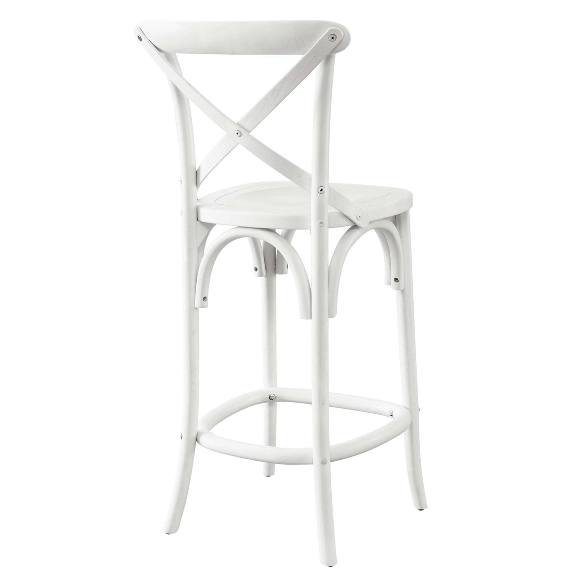 Modern Farmhouse X - Brace Back Elm Wood Counter Stool - Stools available at Alpine Outlets in Denver
