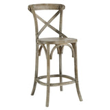 Modern Farmhouse X - Brace Back Elm Wood Counter Stool - Stools available at Alpine Outlets in Denver